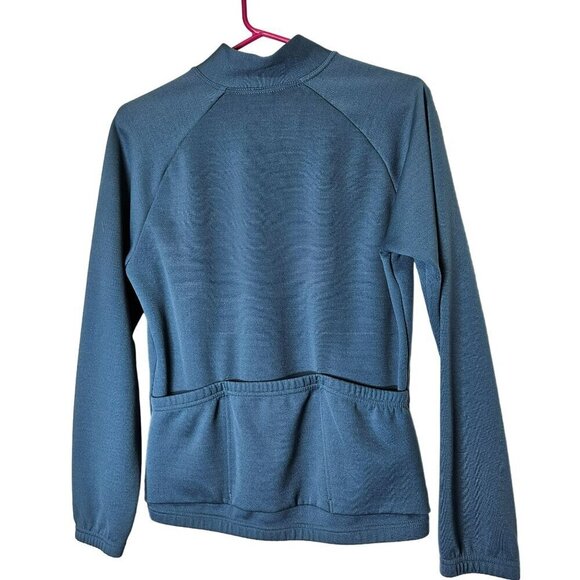 Bellwether Women Medium Blue Wool Polyester Half-Zip Pullover Jacket Made in USA - Picture 2 of 8